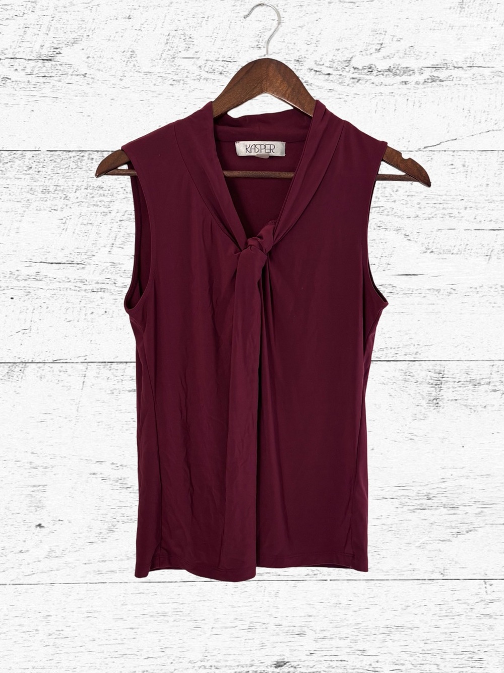 Kasper Women's Sleeveless Knot-Neck Camisole - Maroon